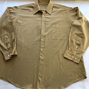 Donna Karan Signature Men’s Size 17.5 34/35 Gold Button-Up Collared Dress Shirt